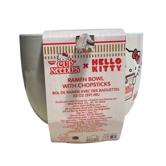 HELLO KITTY CUP NOODLES Ramen Bowl with Chopsticks - Picture 5 of 6